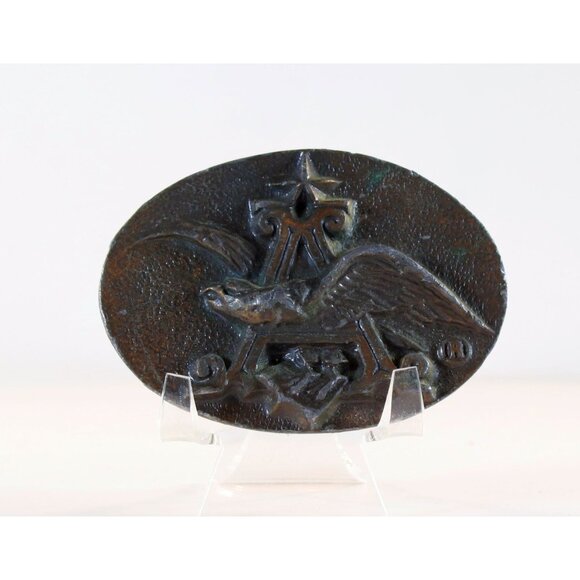 Anheuser Busch Budweiser Beer Belt Buckle P-168 Solid Brass Buckle Vintage - Picture 1 of 2